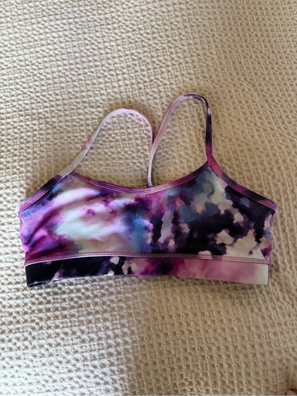 lululemon athletica Purple & Pink Abstract Print Sports Bra